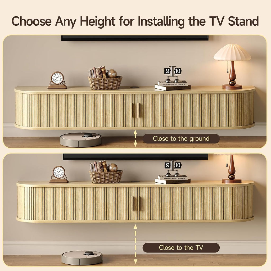71 in Floating TV Stand with LED Lights