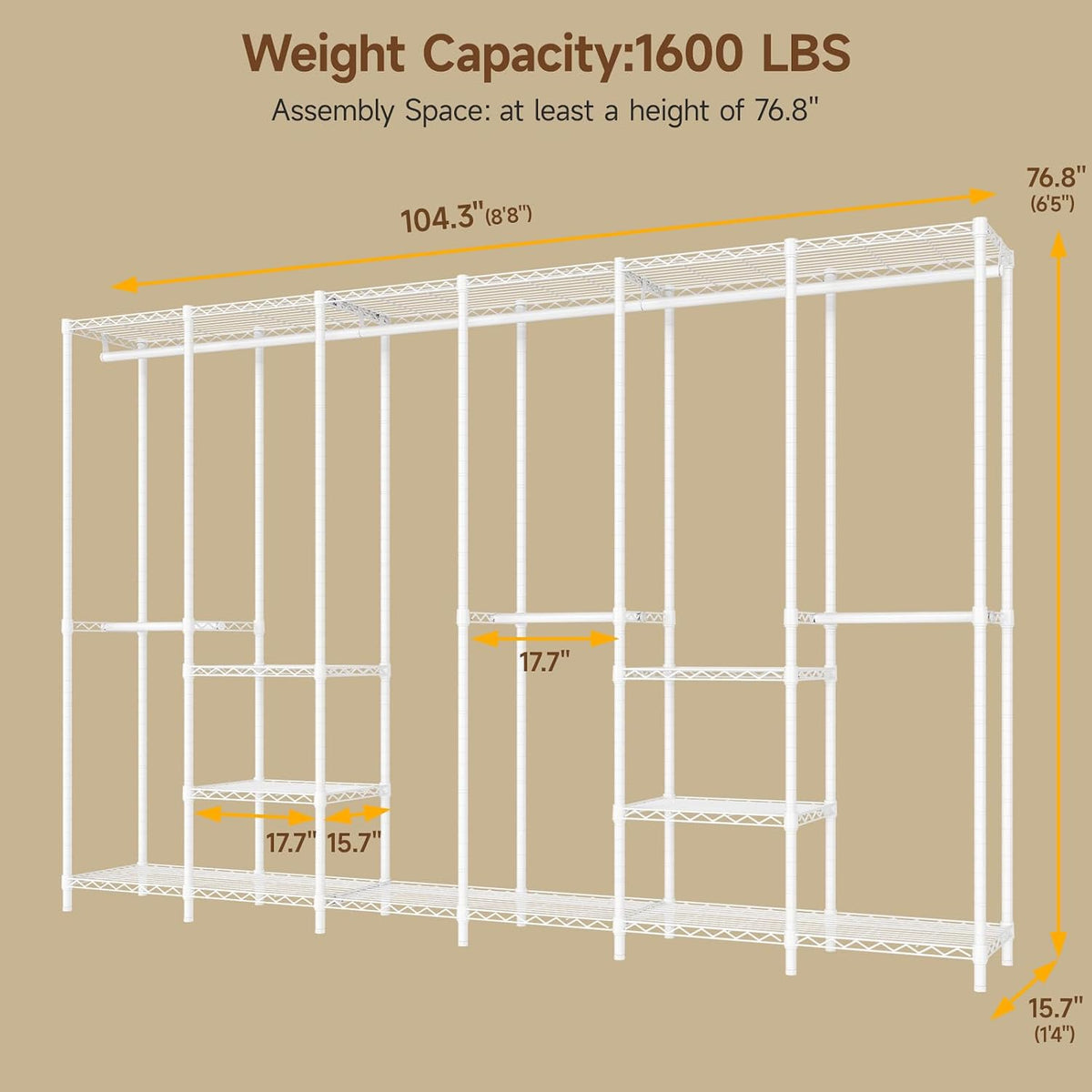 Heavy-Duty Freestanding Closet Organizer System