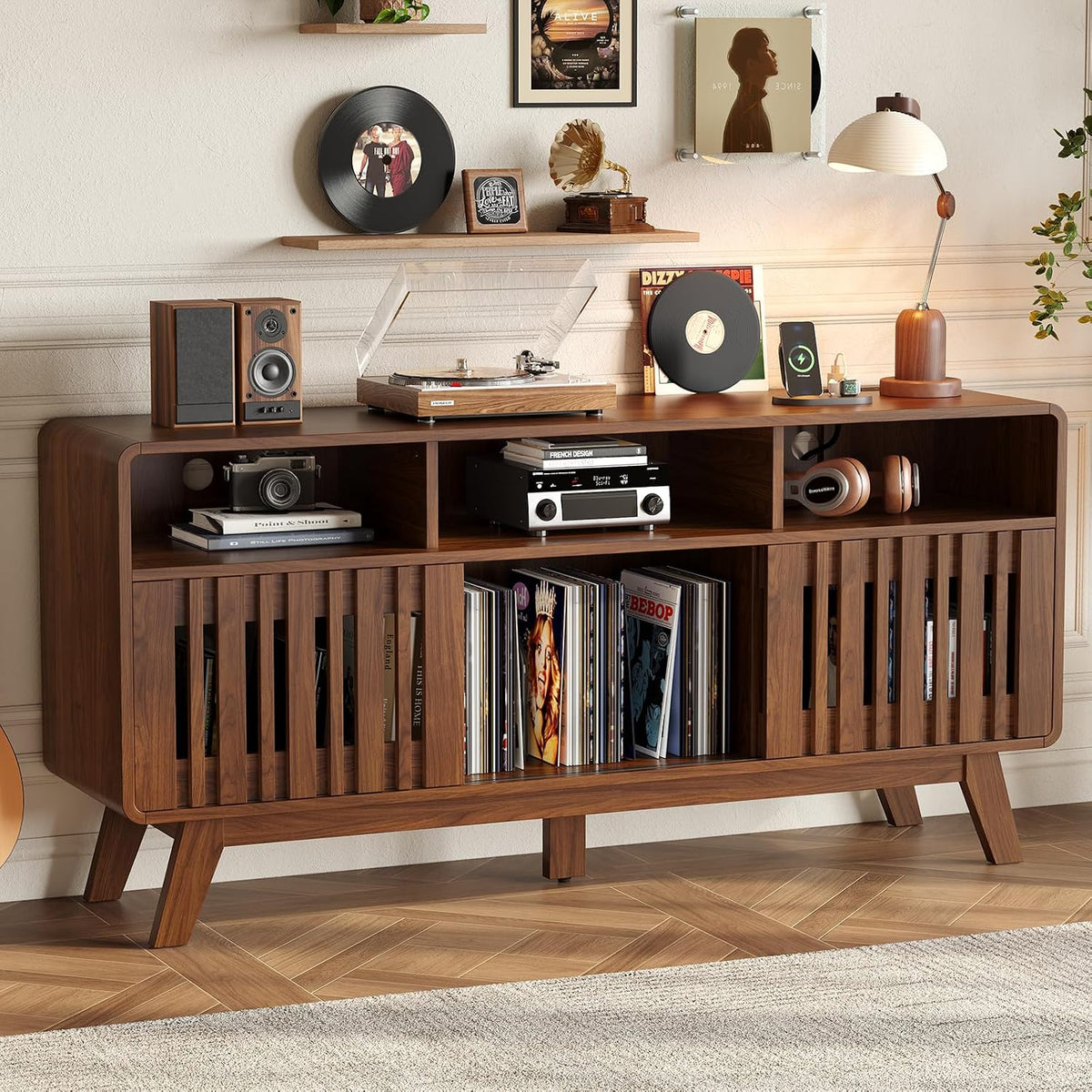 Vinyl Record Storage Cabinet for 500 Albums