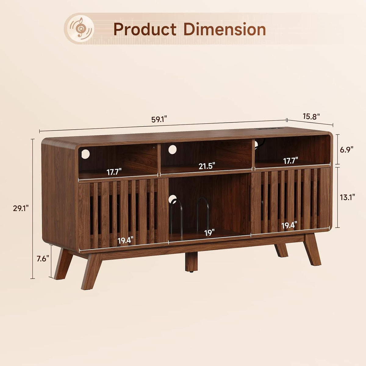 Vinyl Record Storage Cabinet for 500 Albums
